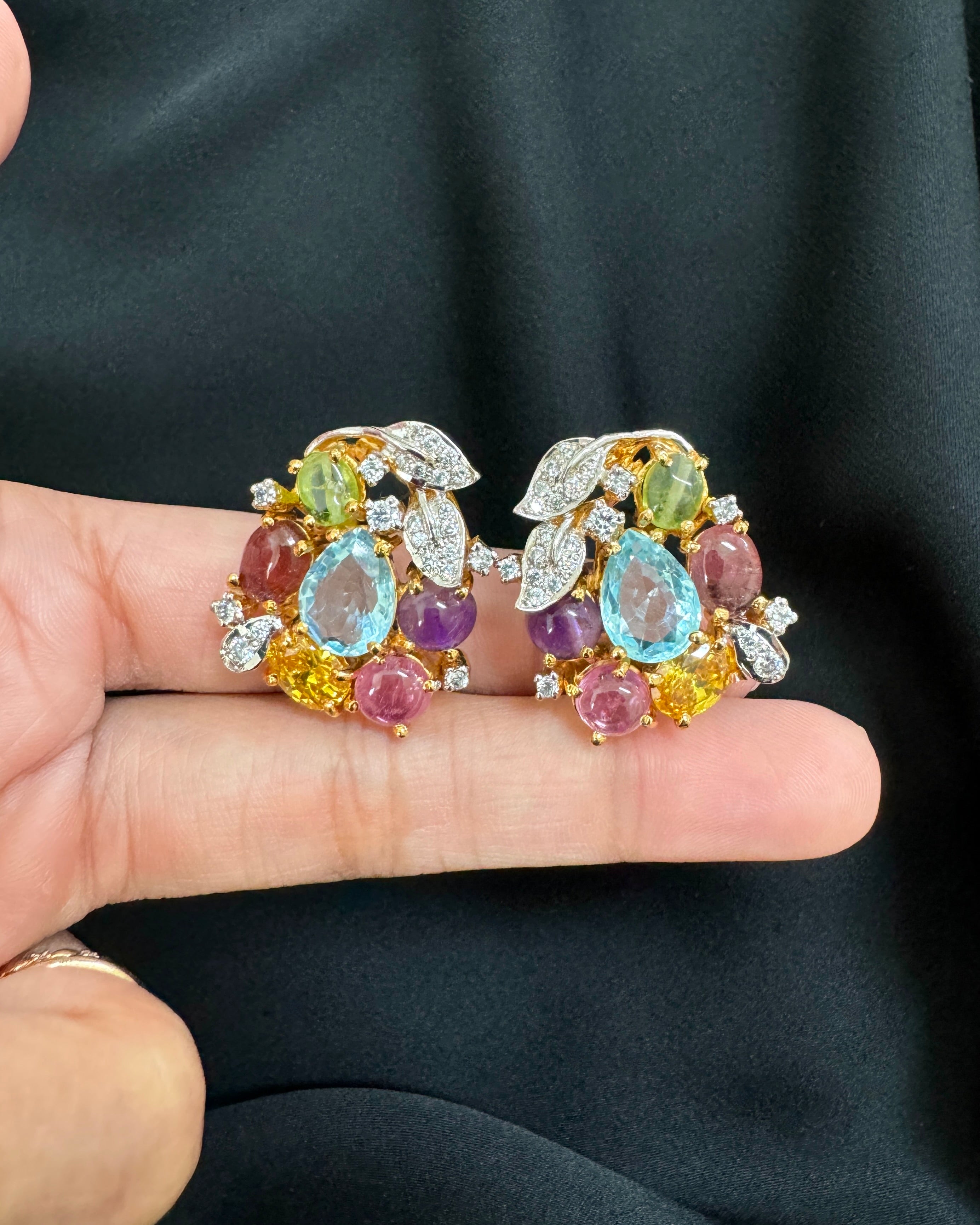 Azure Multi-Stone Stud Earrings