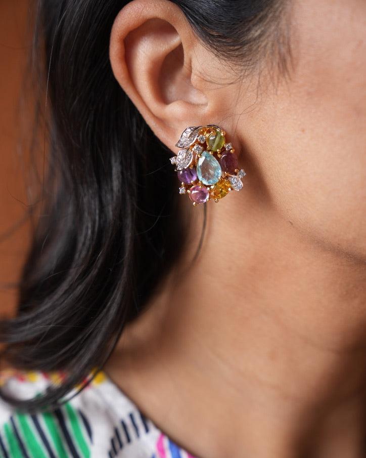 Azure Multi-Stone Stud Earrings