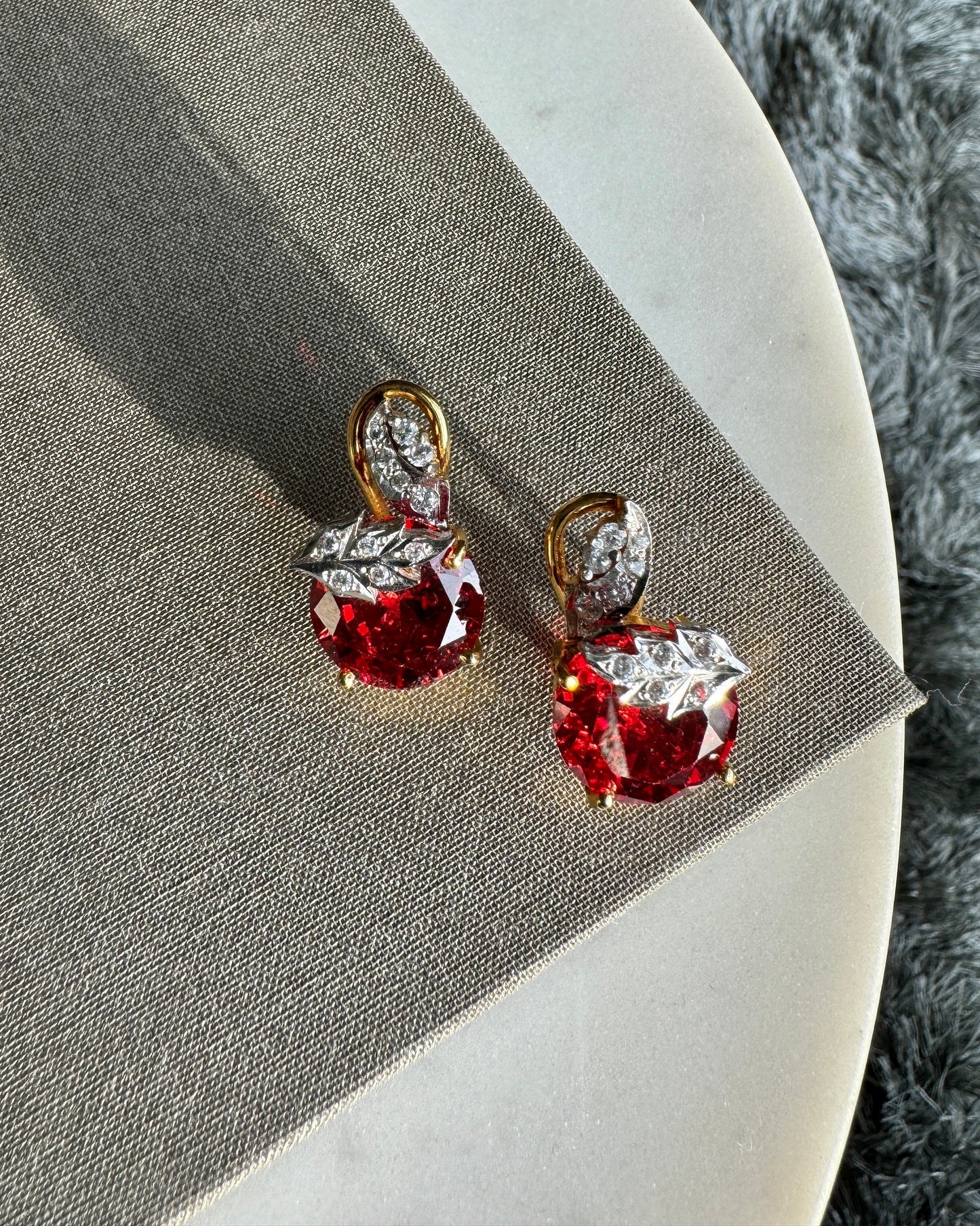 Ember Orange Zircon Drop Earrings