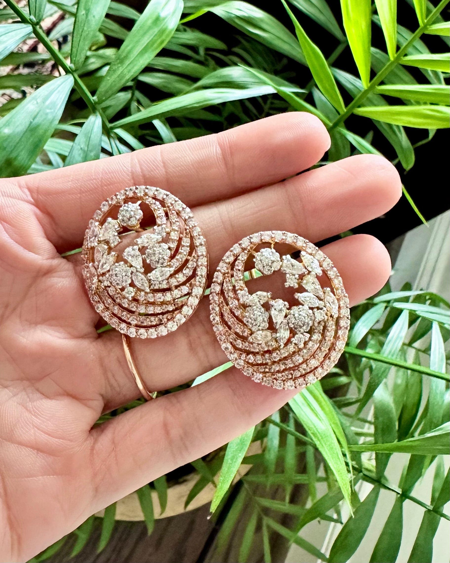 Adeline CZ Statement Stud Earrings