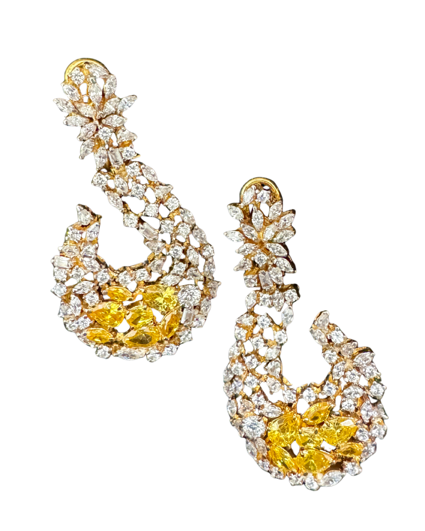 Marigold Yellow Zircon Drop Earrings