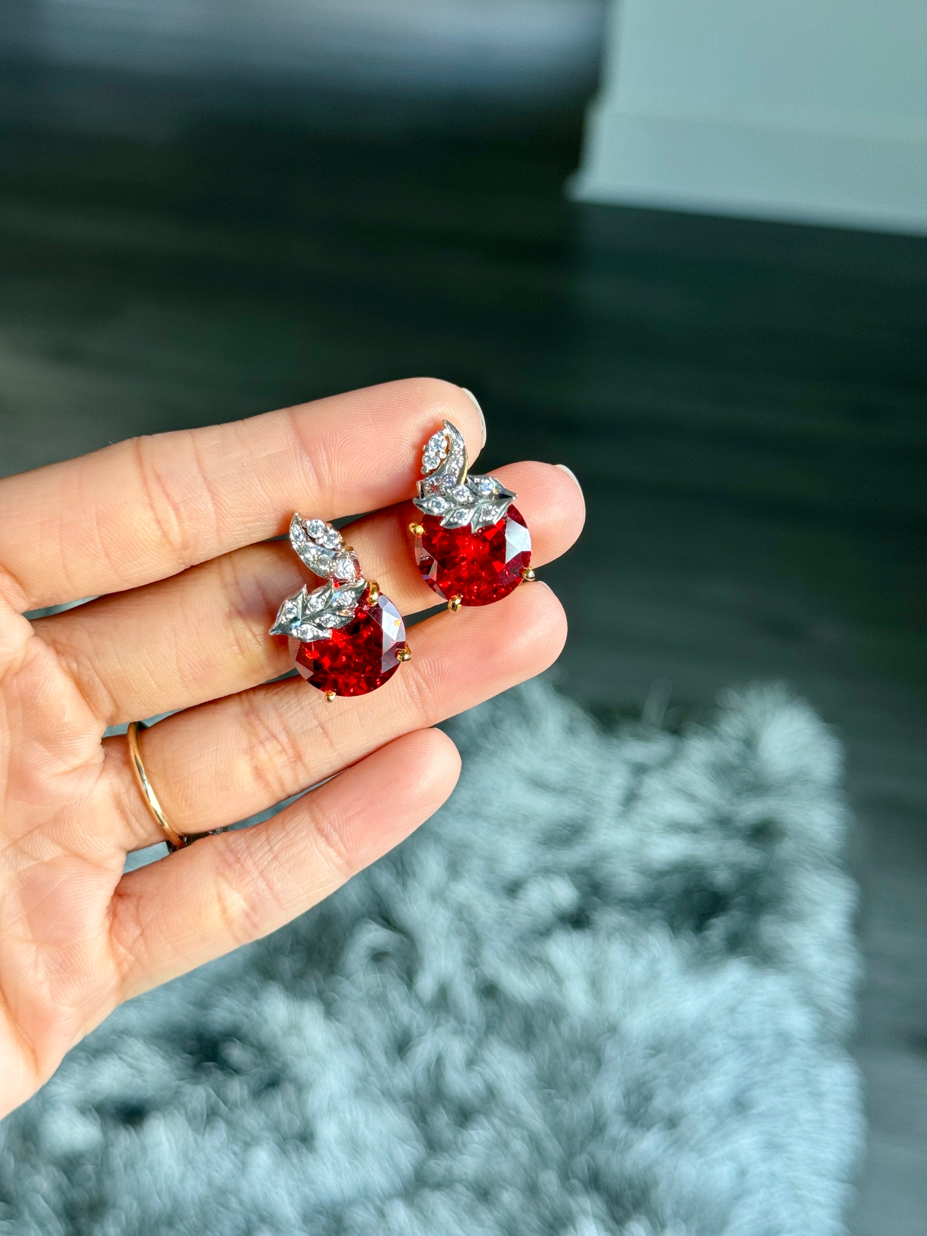 Ember Orange Zircon Drop Earrings
