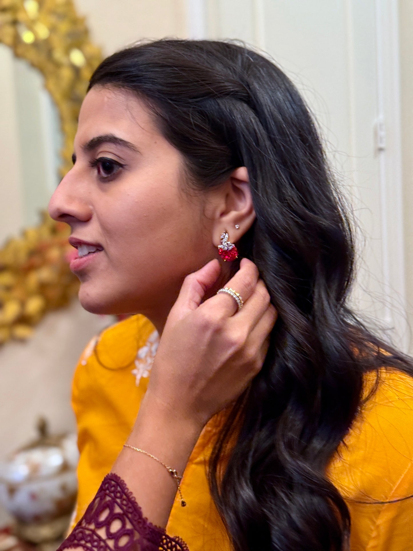 Ember Orange Zircon Drop Earrings