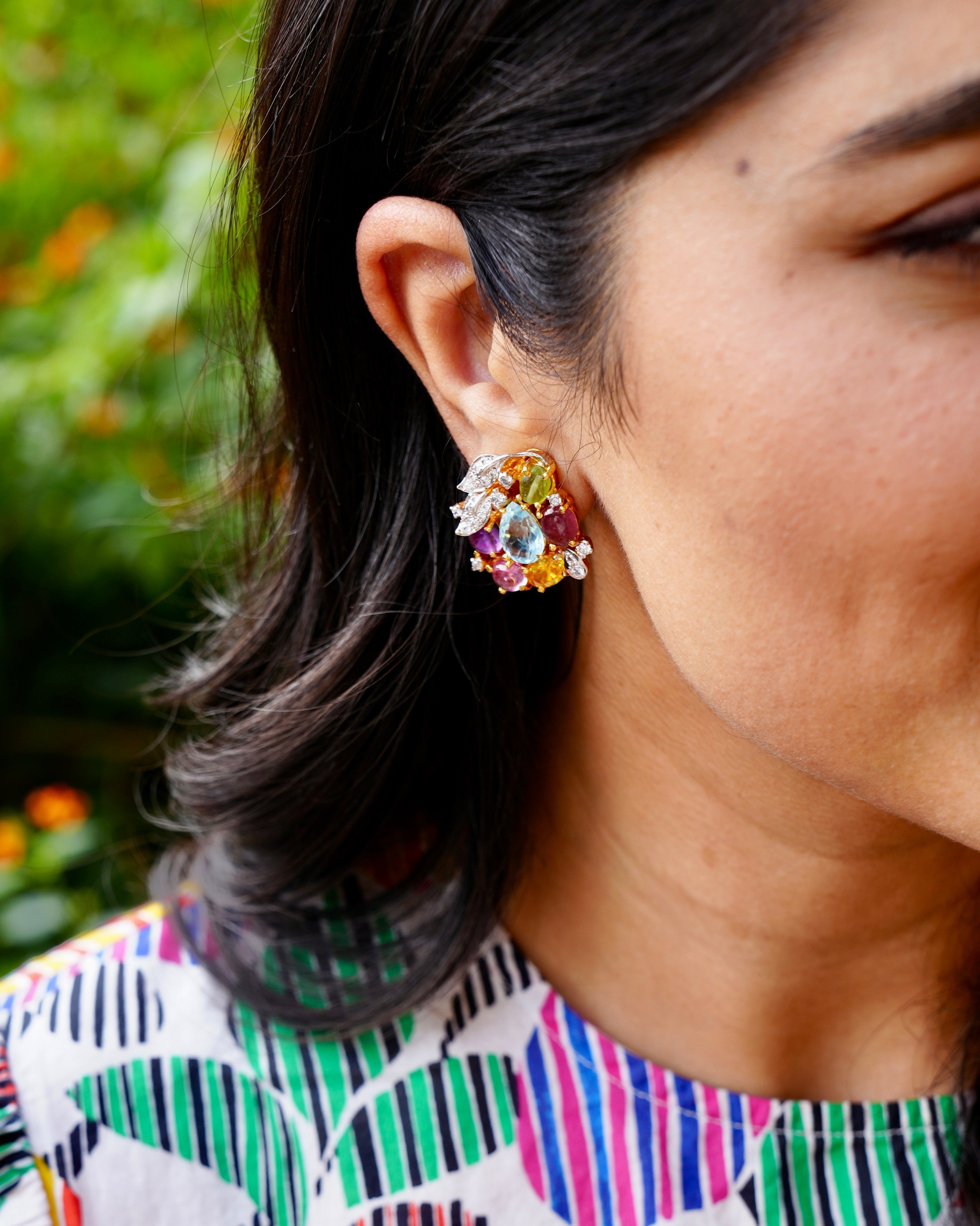 Azure Multi-Stone Stud Earrings