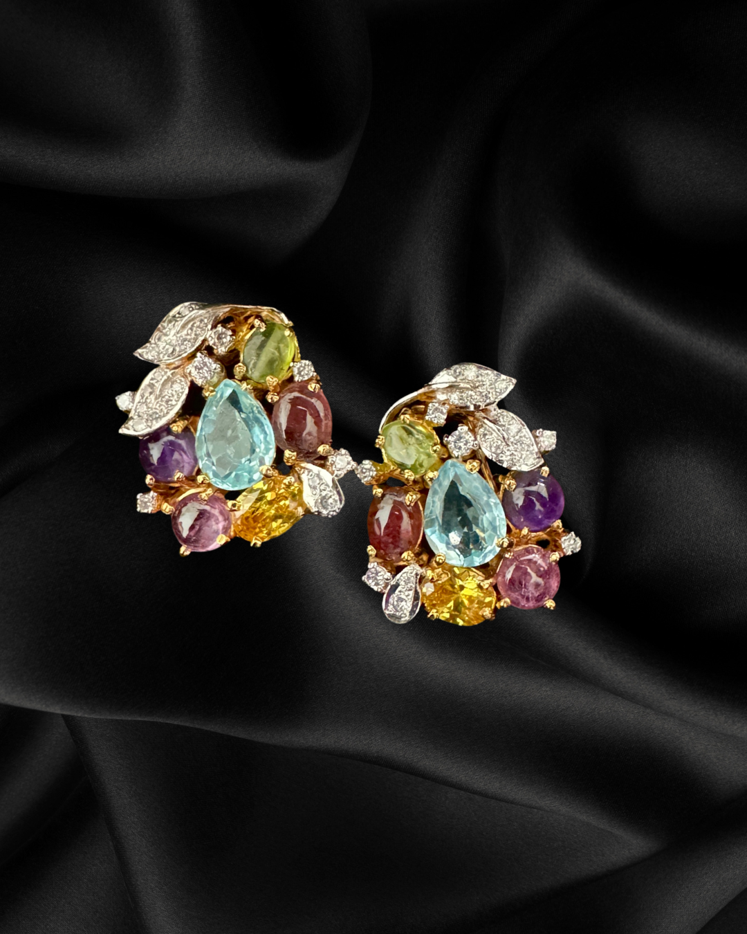 Azure Multi-Stone Stud Earrings