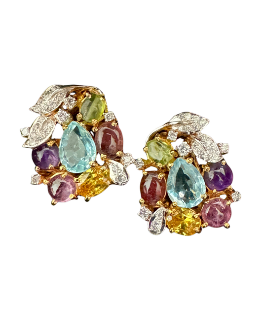 Azure Multi-Stone Stud Earrings
