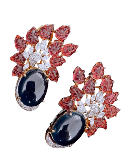Sakura Ruby & Sapphire Statement Earrings