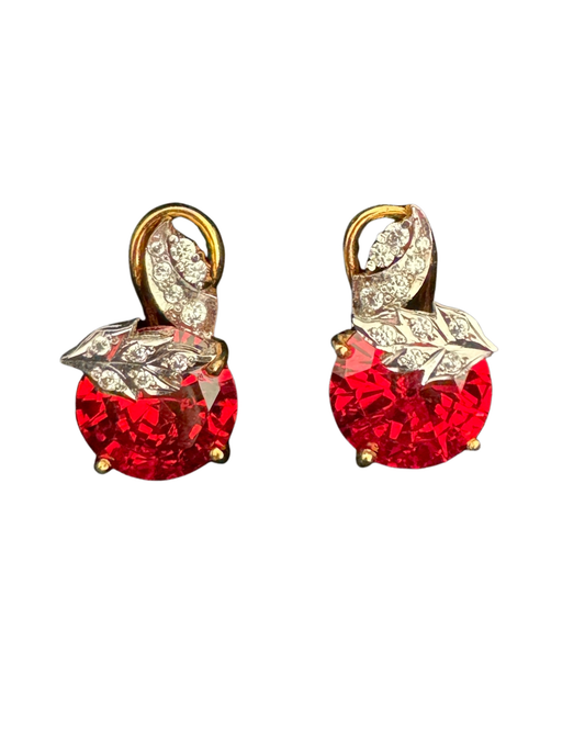 Ember Orange Zircon Drop Earrings
