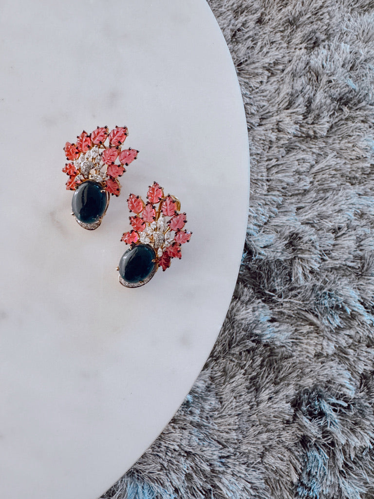 Sakura Ruby & Sapphire Statement Earrings