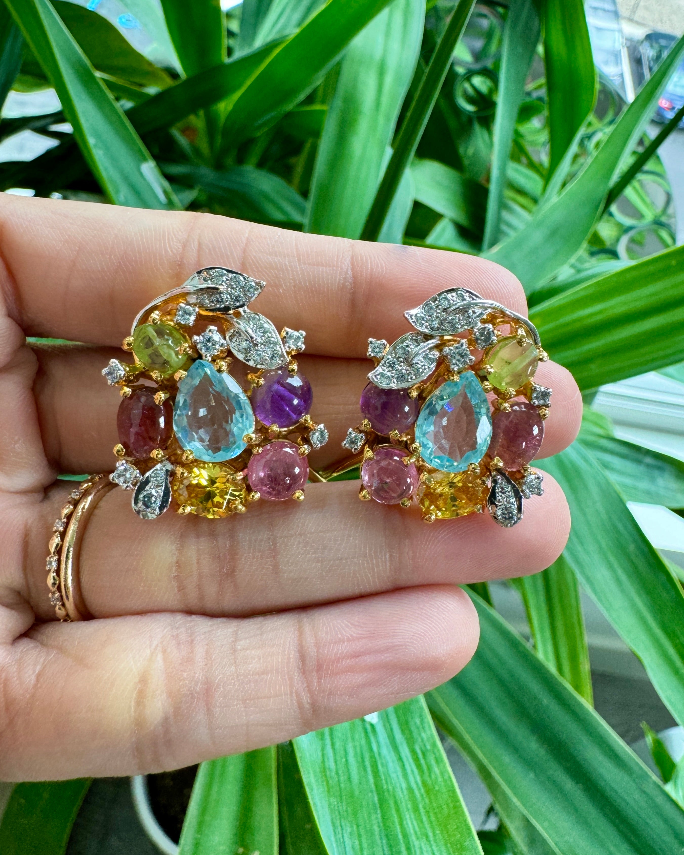 Azure Multi-Stone Stud Earrings