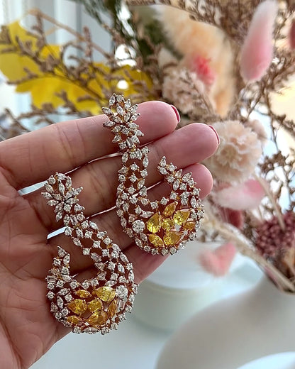 Marigold Yellow Zircon Drop Earrings